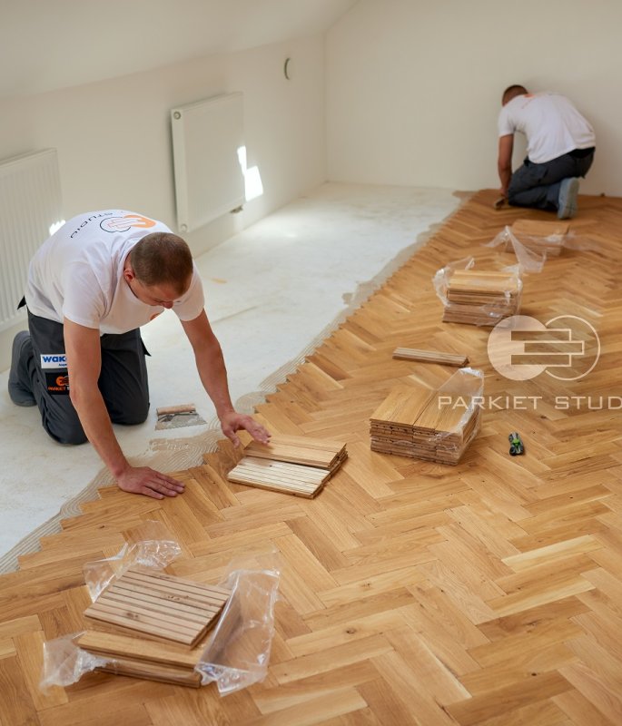 Flooring Installation - Mechanically Aged Parquet